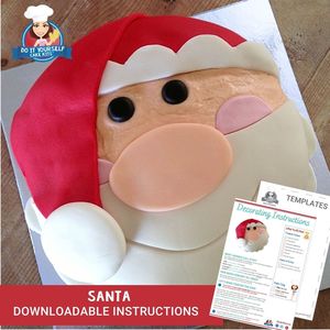 Products: Santa Cake Printable Template Tutorial Christmas Cake Ideas