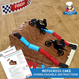 Products: Motocross Cake Downloadable Template and Tutorial Dike Bike
