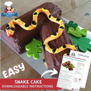 Products: Snake Cake Printable Template Decorating Tutorial Reptile