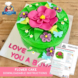 Products: Flower Cake Printable Template and Tutorial Mother's Day Cake