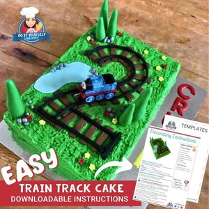 Products: Train Track Cake Printable Template Decorating Tutorial Age