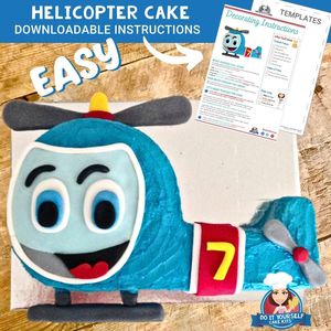 Products: Helicopter Cake Printable Template Easy Decorating Tutorial