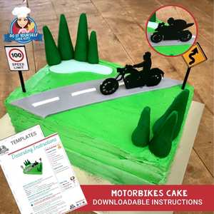 Products: Easy DIY Motorbike Cake Downloadable Template and Tutorial