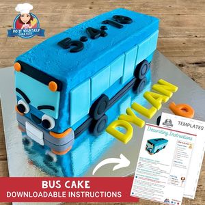 Products: Bus Cake Printable Template Decorating Tutorial Recipe Ideas