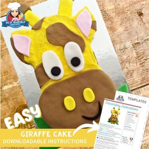 Products: Giraffe Cake Printable Template Decorating Tutorial Jungle Party