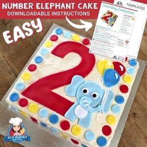 Products: Number Elephant Cake Printable Template Decorating Tutorial