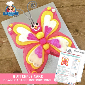 Products: Butterfly Cake Printable Template and Tutorial First Birthday Idea
