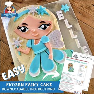 Products: Frozen Fairy Cake Printable Template Easy Decorating Tutorial