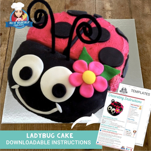 Products: Ladybug Cake Printable Template and Tutorial Easy to follow