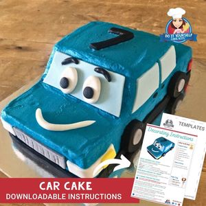 Products: Car Cake Printable Template Decorating Tutorial 3D Design