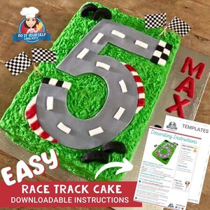 Products: Race Track Cake Printable Template and Easy Decorating Tutorial