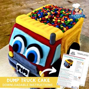 Products: Dump Truck Cake Printable Template Easy Decorating Tutorial