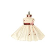 Embroidered Taffeta Dress