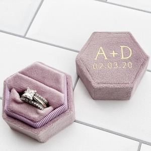 Bridal Jewellery: Personalised Velvet Engagement Wedding Ring Box
