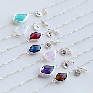 Bridal Jewellery: Personalised Birthstone Charm Bracelet