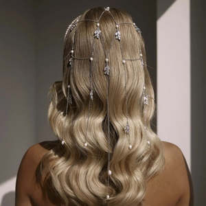 Cascading Pearls: Bridal Head Chain