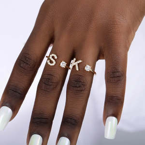 Bridal Jewellery: Zircon Initial Letter Ring