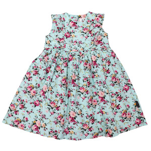 Clothes: Floral Dress With Frill Aqua