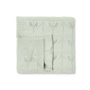 Aster & Oak Sage Leaf Knit Blanket
