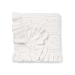 Aster & Oak Snow Ruffle Knit Blanket