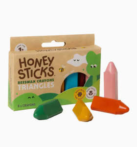 Schooltime: Honeysticks Beeswax Triangle Crayons 8pk