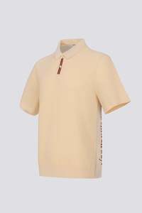 WAFFLE KNIT POLO - SAND DUNE