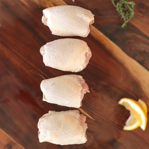 Bird & Barrow Chicken boneless thighs- skin on (free range, antibiotic free) 550g