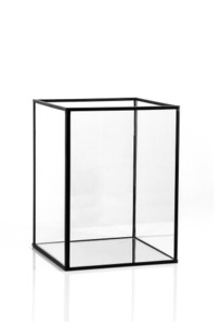 Glassware: Glass Candle Holder Black Frame
