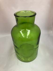 Glassware: Green glass vase large