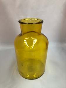 Glassware: Yellow glass vase large