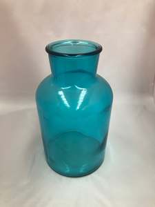 Blue glass vase large