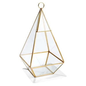 Glass terrarium w gold trim
