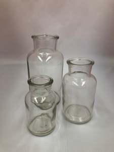 Glassware: Glass bottle fat neck Large