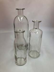 Glassware: Glass bottle thin neck Large