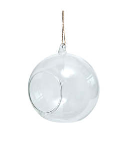 Installations: Glass hanging sphere votive holder