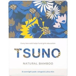 Feminine Care: Tsuno - Natural Bamboo Ultra Thin Pads - Overnight with Wings (8 pack)
