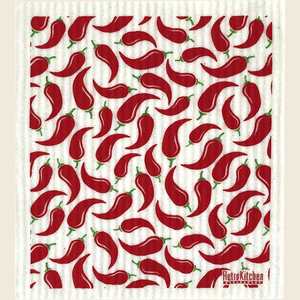 Retro Kitchen - Biodegradable Dish Cloth - Chillies