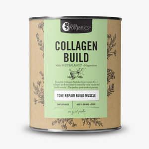 Food: Nutra Organics - Collagen Build with Bodybalance Magnesium BB 08/2025 (TONE REPAIR BUILD MUSCLE) - Unflavoured (225g)