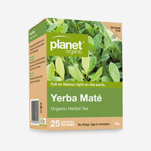 Food Drinks: Planet Organic - Herbal Tea Bags - Yerba Mate (25 Tea Bags)
