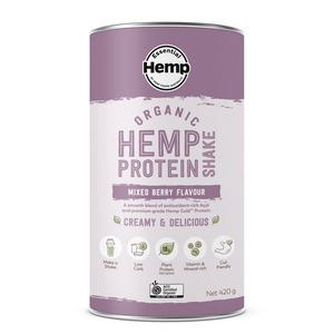 Drinks Protein: Hemp Foods Australia Essential Hemp Protein Powder - Mixed Berry & Acai (420g)