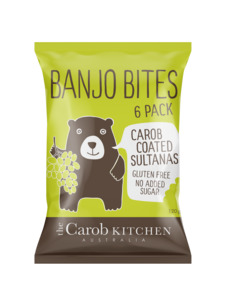 Snacks And Pantry Snacks: The Carob Kitchen - Banjo Bites - Carob Coated Sultanas Multi Pack - 6 Pack (6x20g)