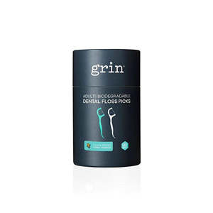 Dental Floss: Grin - Biodegradable Dental Floss Picks - Adults (45 pack)