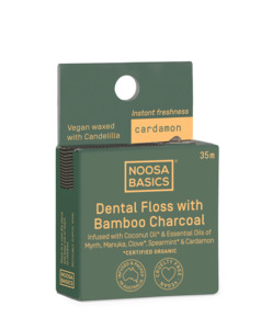 Dental Floss: Noosa Basics - Dental Floss with Activated Charcoal - Cardamon (35m)