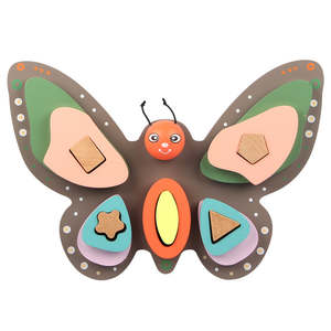 Baby Toys: Bare & Co. - Wooden Toy - Butterfly Matching Puzzle