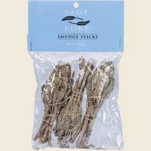 Wellness Smudge Sticks And Palo Santo: Tulsi Pure Smudge White Sage Stick - Small 8cm (Three Pack)