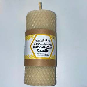 Mineral Bee - Beeswax Hand Rolled Candle - Small