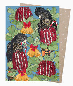 Eco Home Gardening: Earth Greetings - Christmas Card - Red Tails & Bells