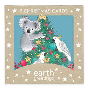 Earth Greetings - Christmas Card Pack - Tree Tidings (8 Pack)