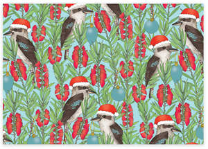 Earth Greetings - Folded Christmas Wrapping Paper- Jolly Kookaburras
