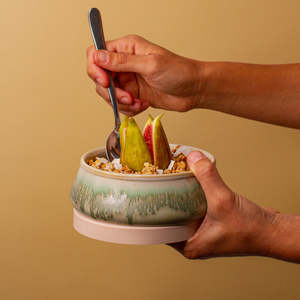 Eco Home Homewares: Pottery For The Planet - Small Ceramic Travel Bowl - Rain forest Jasper